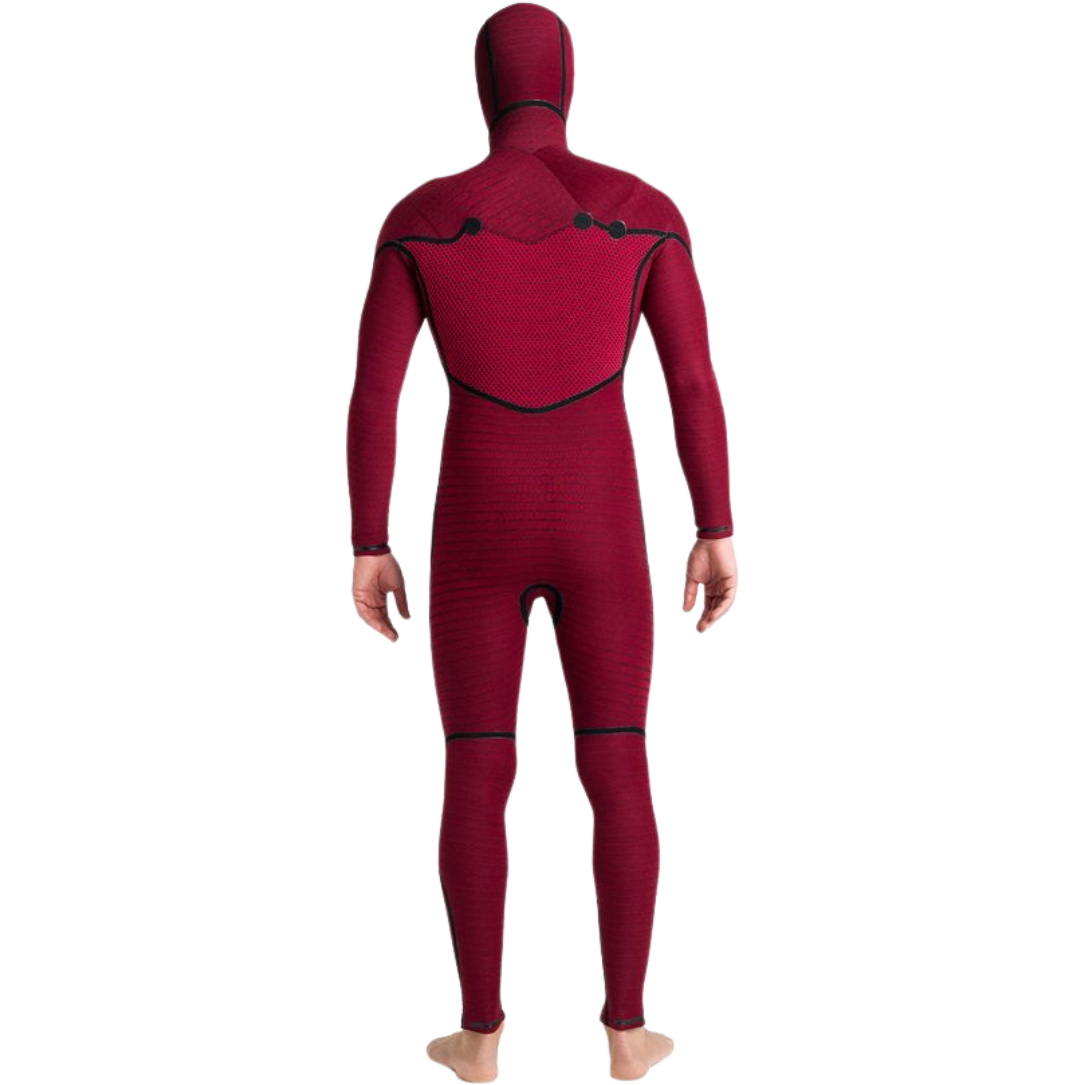 2026 C-Skins Mens Nuwave Rewired 5/4mm Hooded Chest Zip Wetsuit CRW54MH - Black / Meteor / Lime